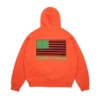 Panafrikanischer Kapuzenpullover mit Reißverschluss, orange