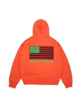 Panafrikanischer Kapuzenpullover mit Reißverschluss, orange