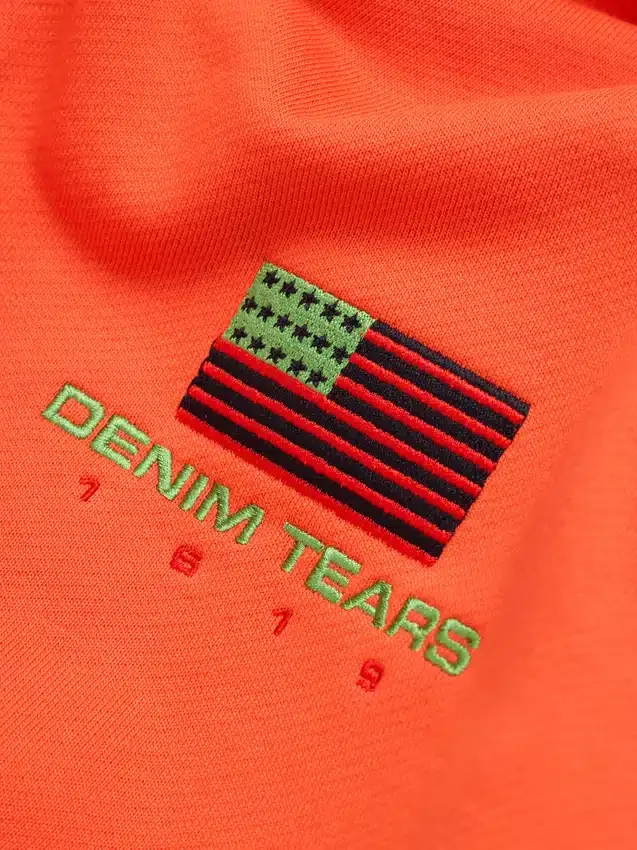 Panafrikanischer Kapuzenpullover mit Reißverschluss, orange