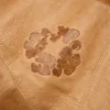 Patchwork-Cotton Wreath Hoodie aus Leder/Wildleder, braun