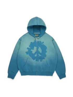 Peace Wreath Knockout Zip Hoodie Blau