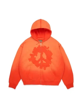 Peace Wreath Knockout Zip Hoodie Orange