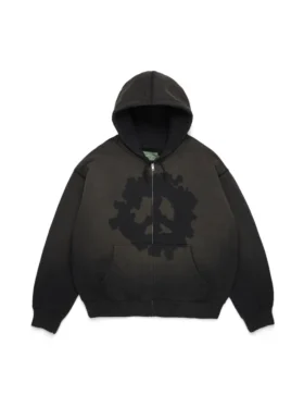 Peace Wreath Knockout Zip Hoodie Schwarz