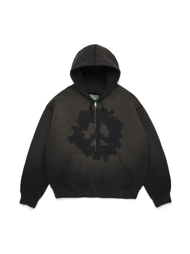 Peace Wreath Knockout Zip Hoodie Schwarz