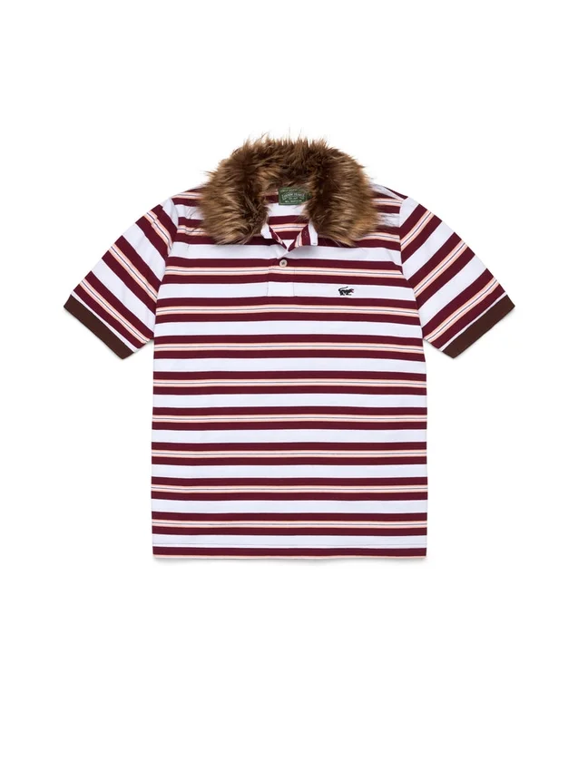 Polohemd mit Pantherfellkragen, rot
