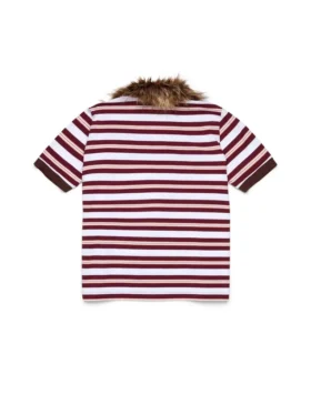 Polohemd mit Pantherfellkragen, rot