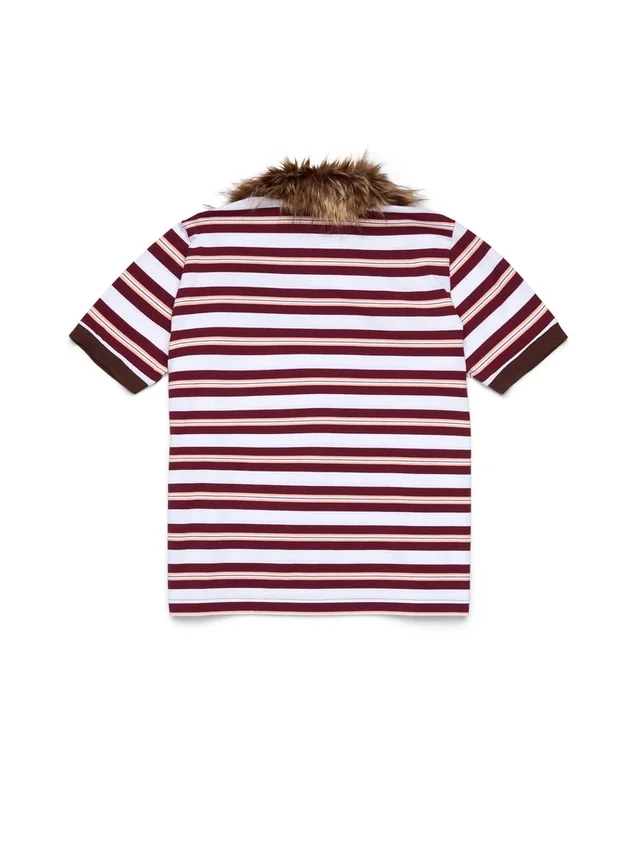 Polohemd mit Pantherfellkragen, rot