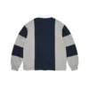 Rugby-Shirt mit Cotton Wreath und panafrikanischer Flagge, grau/marineblau