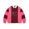 Rugby-Shirt mit Cotton Wreath und panafrikanischer Flagge, Rosa/Braun