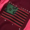 Rugby-Shirt mit Cotton Wreath und panafrikanischer Flagge, Rosa/Braun