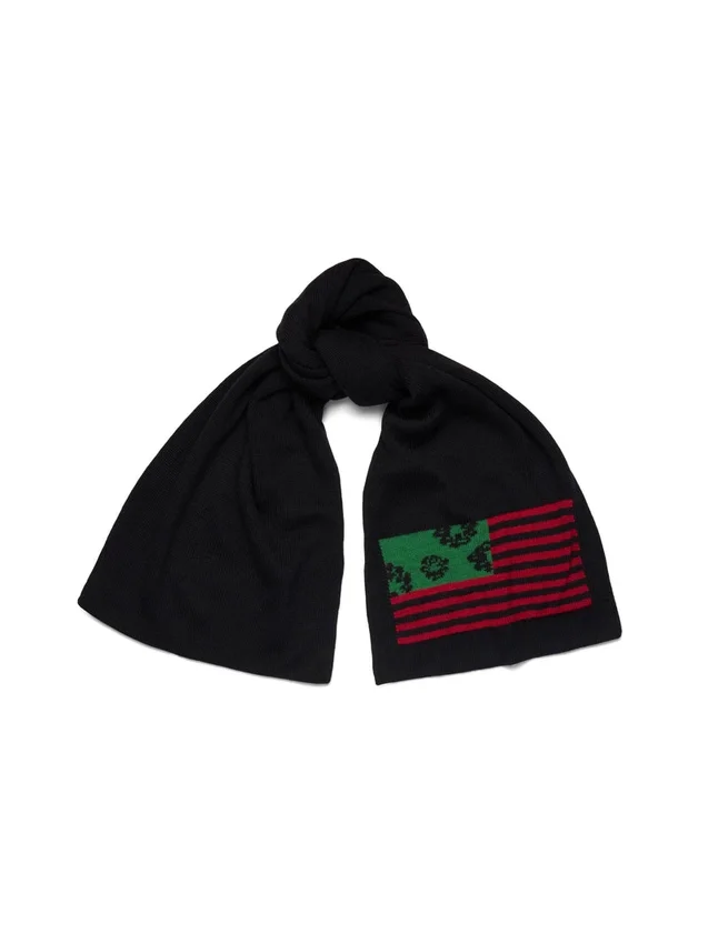 Schal mit panafrikanischer Wreath-Flagge, schwarz