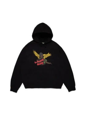 Schwarzer Cherub-Hoodie, schwarz