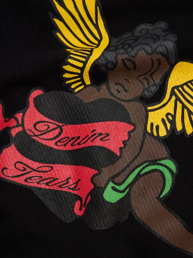 Schwarzer Cherub-Hoodie, schwarz