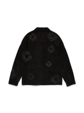 Schweißerjacke aus Wildleder mit Cotton Wreath, schwarz