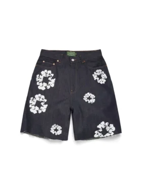 Selvedge Cotton Wreath Denim-Shorts