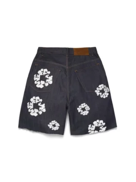 Selvedge Cotton Wreath Denim-Shorts
