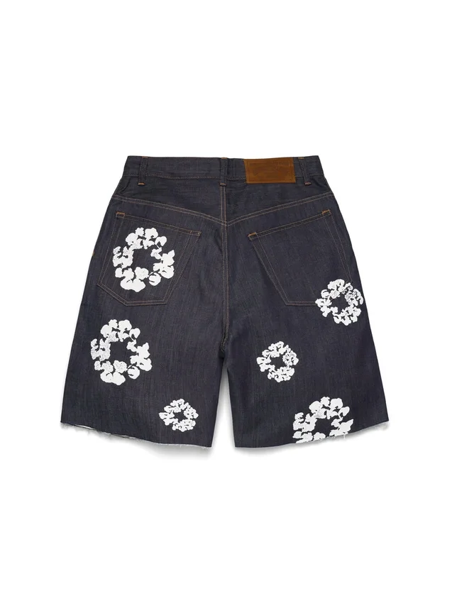 Selvedge Cotton Wreath Denim-Shorts