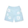Sweatshorts mit Cotton Wreath-Motiv in Puder-Blau