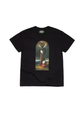 T-Shirt „Die heilige Maria Magdalena am Fuße des Kreuzes“, schwarz