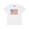 T-Shirt mit Kranz-Flaggen-Motiv, weiß
