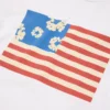 T-Shirt mit Kranz-Flaggen-Motiv, weiß