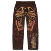 Tattoo-Cordhose, braun