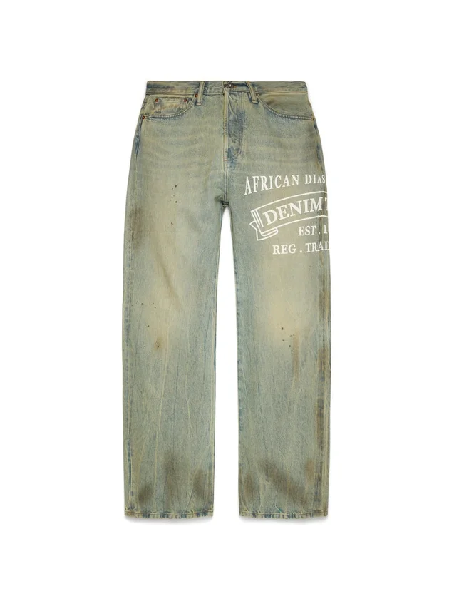 Weite ADG-Denim-Jeanshose, Dirty-Wash