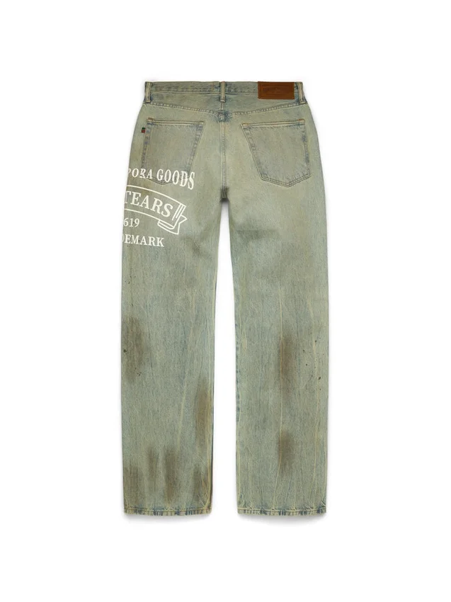 Weite ADG-Denim-Jeanshose, Dirty-Wash