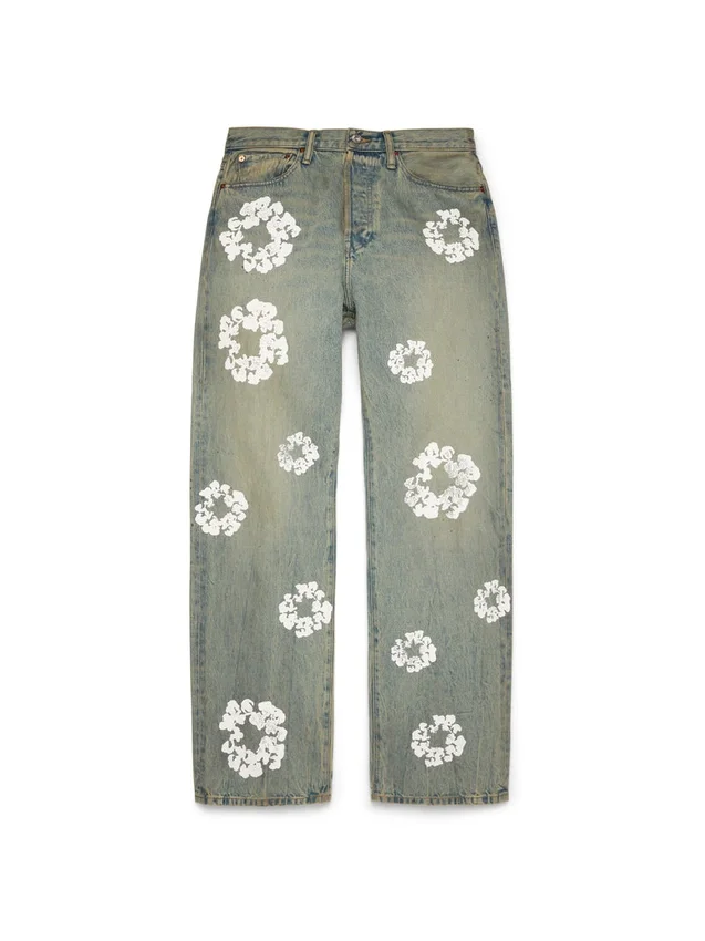 Weite „Cotton Wreath“-Denim-Jeans in „Dirty Wash“