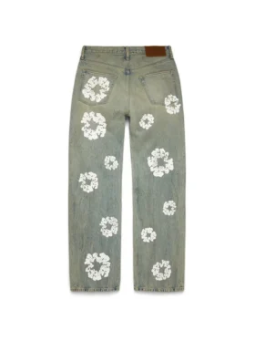 Weite „Cotton Wreath“-Denim-Jeans in „Dirty Wash“