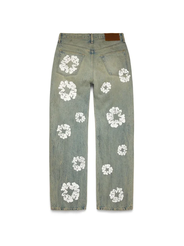 Weite „Cotton Wreath“-Denim-Jeans in „Dirty Wash“