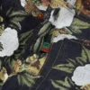 Weite Denim-Hose mit Blumenmuster und Selvedge