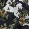 Weite Denim-Hose mit Blumenmuster und Selvedge