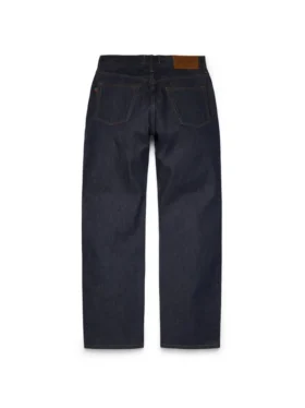 Weite Denim-Jeanshose mit Webkante