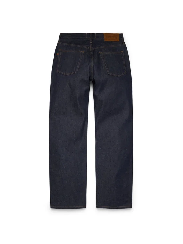 Weite Denim-Jeanshose mit Webkante