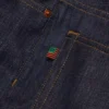 Weite Denim-Jeanshose mit Webkante