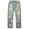 Weite, mit Nieten verzierte „Cotton Wreath“-Denim-Jeanshose in Dirty-Wash-Optik