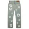 Weite, mit Nieten verzierte „Cotton Wreath“-Denim-Jeanshose in Dirty-Wash-Optik